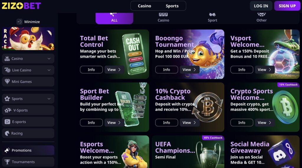 bonuses and promotions at leading credit card casino